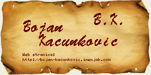 Bojan Kačunković vizit kartica
